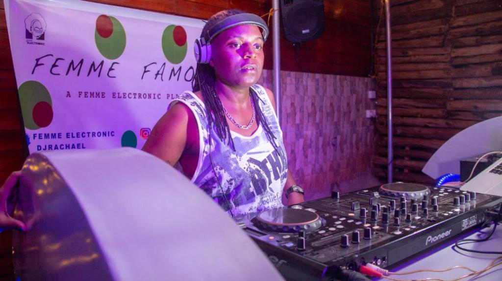 A female EDM DJ in Uganda